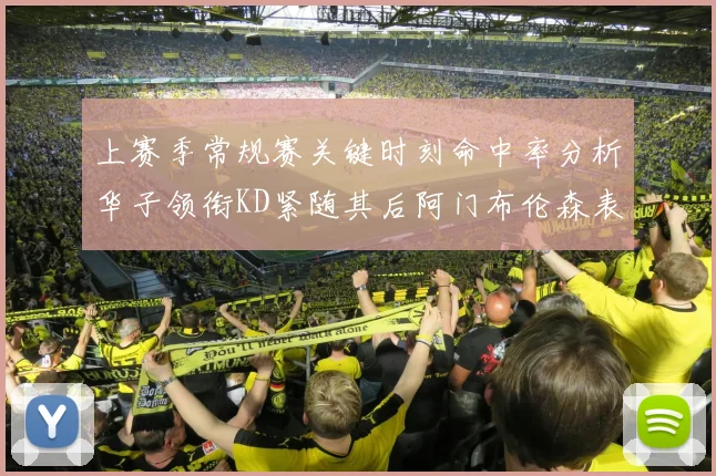 上赛季常规赛关键时刻命中率分析华子领衔KD紧随其后阿门布伦森表现抢眼